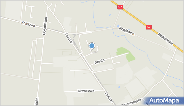 Przasnysz, Zaciszna, mapa Przasnysz