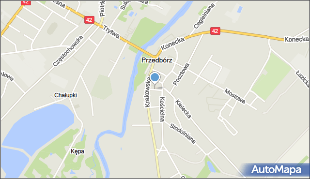 Przedbórz powiat radomszczański, Zachodnia, mapa Przedbórz powiat radomszczański