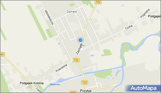 Przytyk, Zachęta, mapa Przytyk