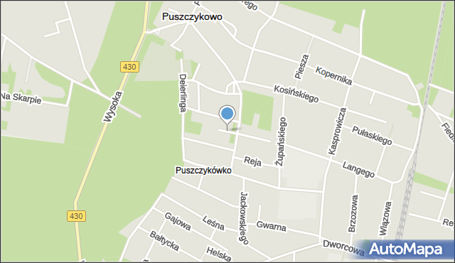 Puszczykowo powiat poznański, Zacisze, mapa Puszczykowo powiat poznański