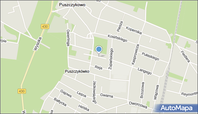 Puszczykowo powiat poznański, Zaułek, mapa Puszczykowo powiat poznański