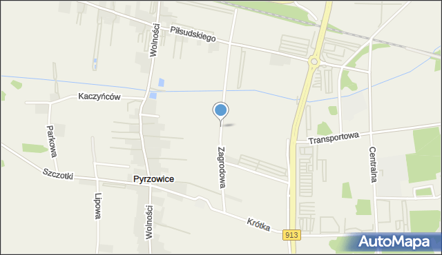 Pyrzowice, Zagrodowa, mapa Pyrzowice