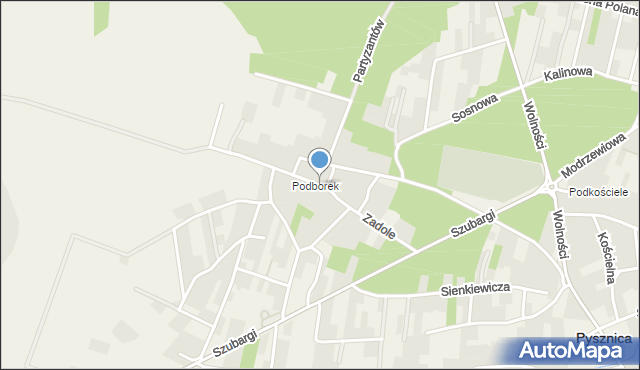 Pysznica, Zadole, mapa Pysznica