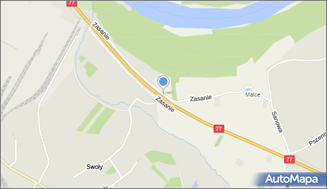 Pysznica, Zasanie, mapa Pysznica