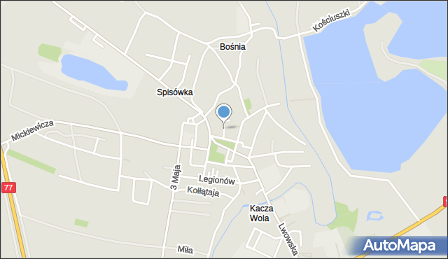 Radymno, Zamknięta, mapa Radymno