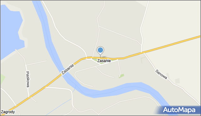 Radymno, Zasanie, mapa Radymno