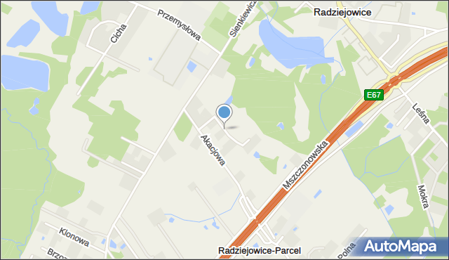 Radziejowice-Parcel, Zacisze, mapa Radziejowice-Parcel