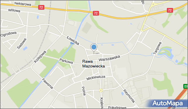 Rawa Mazowiecka, Zatylna, mapa Rawa Mazowiecka