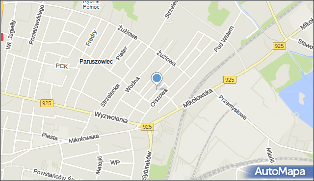 Rybnik, Zajęcza, mapa Rybnika