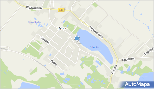 Rybno powiat działdowski, Zajeziorna, mapa Rybno powiat działdowski