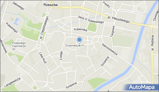 Rzeszów, Zamknięta, mapa Rzeszów