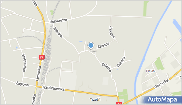 Sandomierz, Zaleśna, mapa Sandomierza