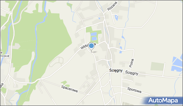 Ściegny, Zaciszna, mapa Ściegny