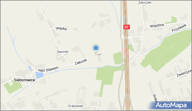 Sieborowice, Załucek, mapa Sieborowice