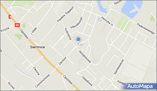 Siechnice, Zacisze, mapa Siechnice