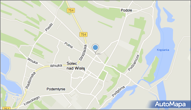 Solec nad Wisłą, Zamkowa, mapa Solec nad Wisłą