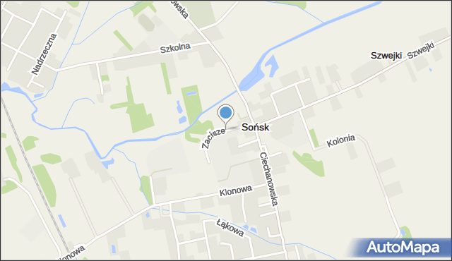 Sońsk, Zacisze, mapa Sońsk