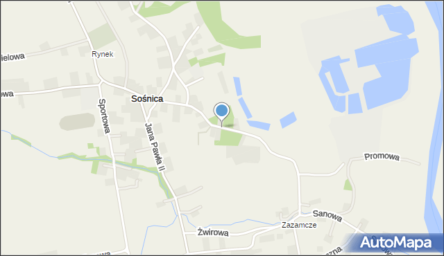 Sośnica gmina Radymno, Zamkowa, mapa Sośnica gmina Radymno