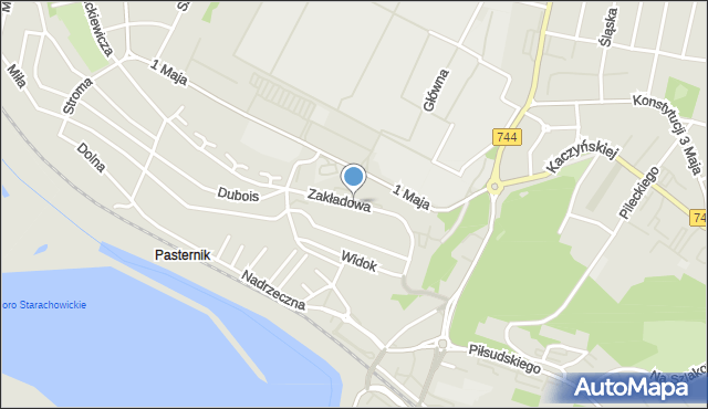 Starachowice, Zakładowa, mapa Starachowic