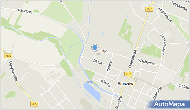 Staszów, Zachodnia, mapa Staszów