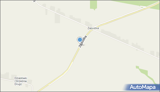 Strzeżów Pierwszy, Zapustka, mapa Strzeżów Pierwszy