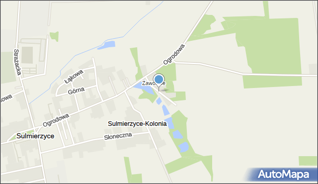 Sulmierzyce powiat pajęczański, Zawodzie, mapa Sulmierzyce powiat pajęczański