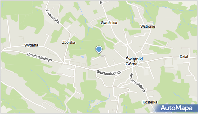 Świątniki Górne, Zakulskiego, ks., mapa Świątniki Górne