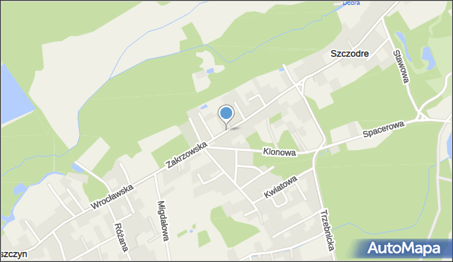 Szczodre, Zakrzowska, mapa Szczodre