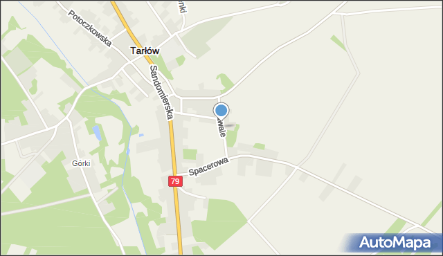 Tarłów, Zawale, mapa Tarłów