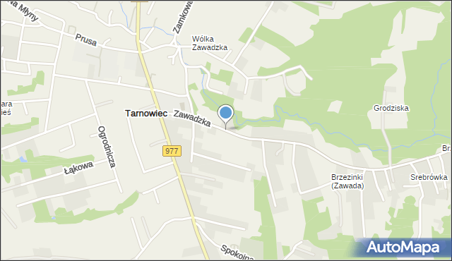 Tarnowiec gmina Tarnów, Zawadzka, mapa Tarnowiec gmina Tarnów