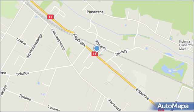 Tarnowskie Góry, Zagórska, mapa Tarnowskie Góry