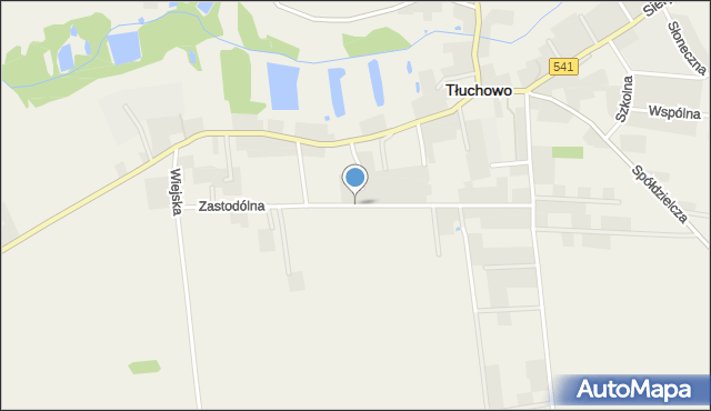 Tłuchowo, Zastodólna, mapa Tłuchowo