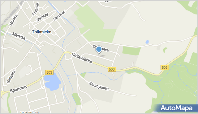 Tolkmicko, Zakopiańska, mapa Tolkmicko