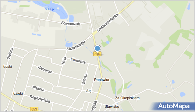 Tomaszów Lubelski, Zamojska, mapa Tomaszów Lubelski