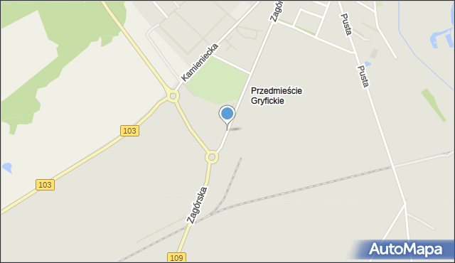 Trzebiatów powiat gryficki, Zagórska, mapa Trzebiatów powiat gryficki