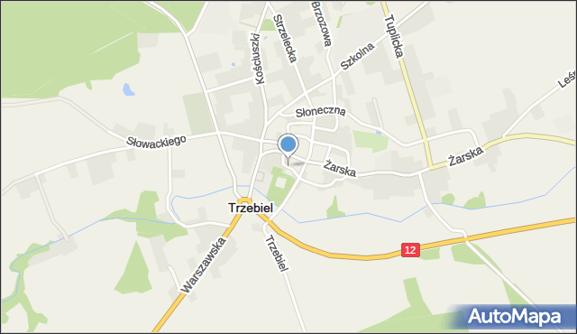 Trzebiel, Zamkowa, mapa Trzebiel