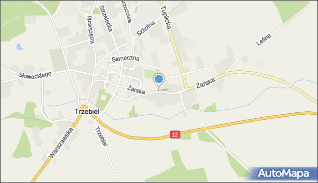 Trzebiel, Żarska, mapa Trzebiel