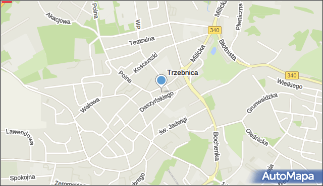 Trzebnica, Zaułek Kupiecki, mapa Trzebnica