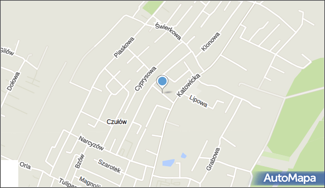 Tychy, Żarnowiecka, mapa Tychów