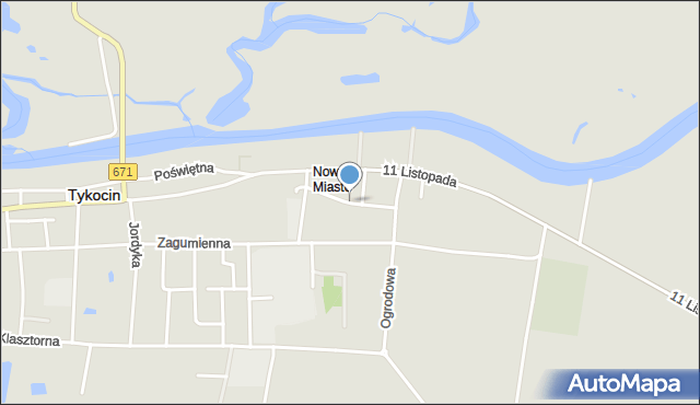 Tykocin, Zacerkiewna, mapa Tykocin