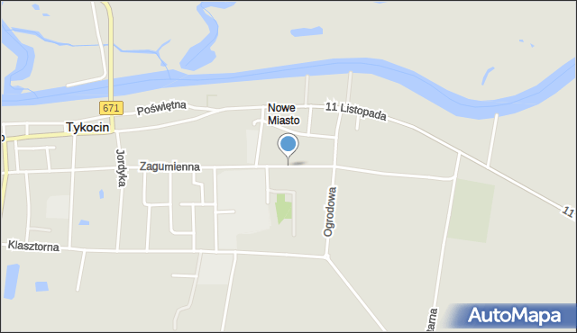 Tykocin, Zagumienna, mapa Tykocin