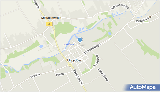 Urzędów, Żabia, mapa Urzędów