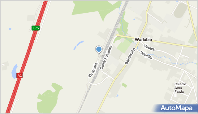 Warlubie, Za Koleją, mapa Warlubie