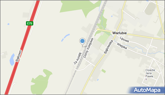 Warlubie, Za Koleją, mapa Warlubie