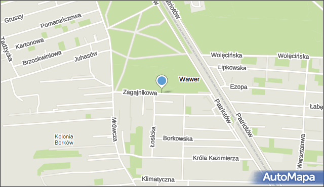 Warszawa, Zagajnikowa, mapa Warszawy
