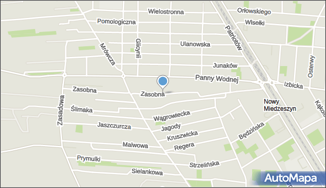Warszawa, Zasobna, mapa Warszawy