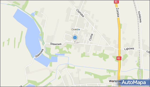 Warszowice, Zacisze, mapa Warszowice