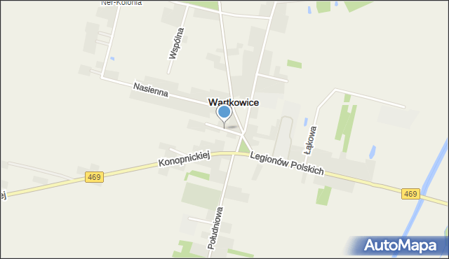 Wartkowice, Zachodnia, mapa Wartkowice