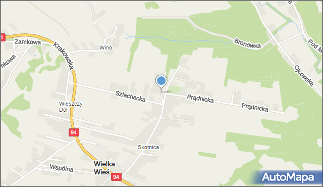 Wielka Wieś powiat krakowski, Zacisze, mapa Wielka Wieś powiat krakowski