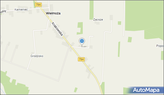 Wielmoża, Zacisze, mapa Wielmoża